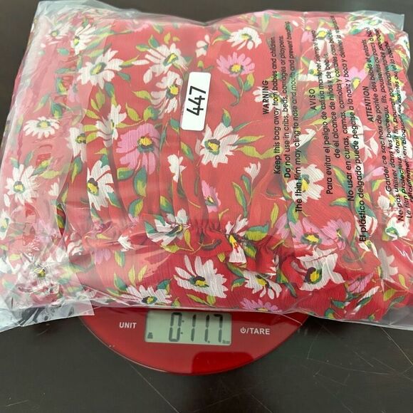 Draper James RSVP Women’s Red Floral Long Sleeve V Neck Midi Dress Size L - Picture 15 of 15